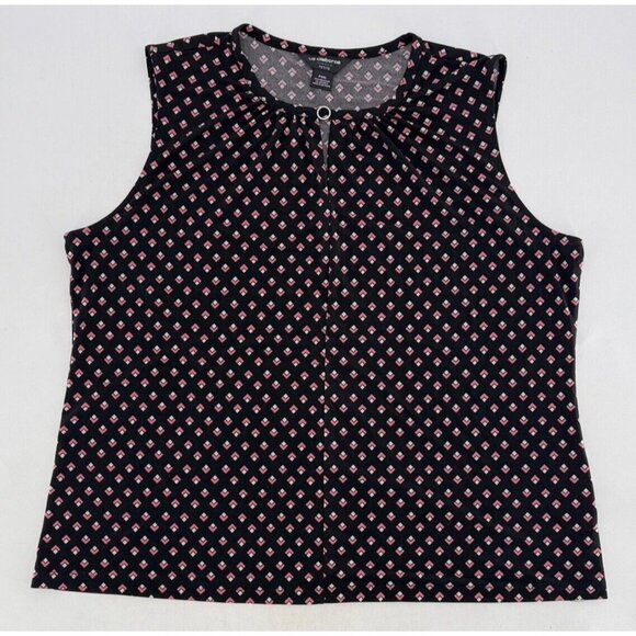 Liz Claiborne Liquid Knit Keyhole Front Blouse Petite XXL Boho Office Workwear - Picture 3 of 8